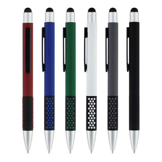 Honey Comb Soft Touch Metal Pen QTY 150